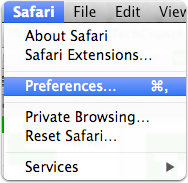 Open Safari Preferences