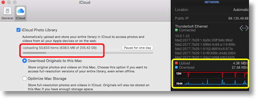 Icloud library clearly uploading