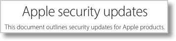 Apple security updates