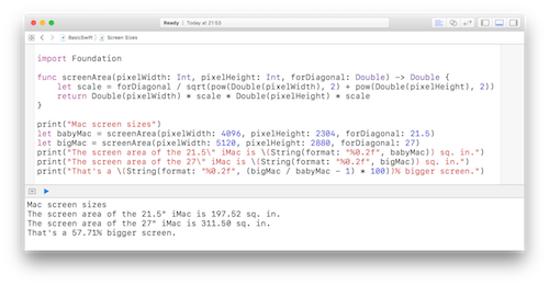 Xcode Swift Screen Shot