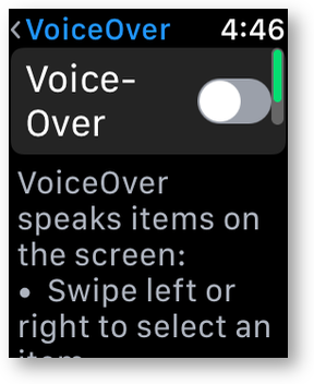 Voiceover on apple watch