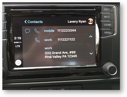 Carplay contacts