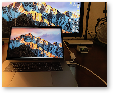 Desktop with thunderbolt dock