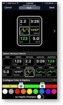 Workouts++ modify screen