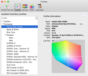 ColorSync Utility screenshot