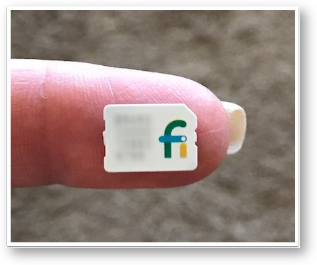 Google Fi sim card on my finger tip