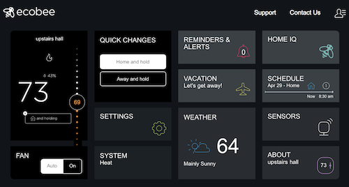 Ecobee web interface