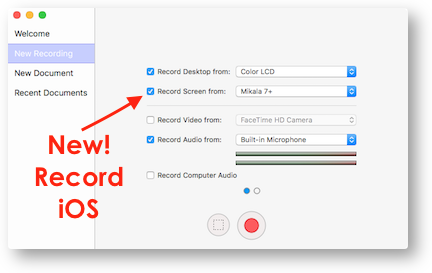 ScreenFlow record ios settings