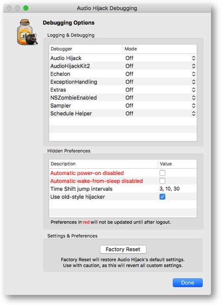 Hidden preferences audio hijack