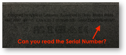 Ipad pro keyboard illegible serial number