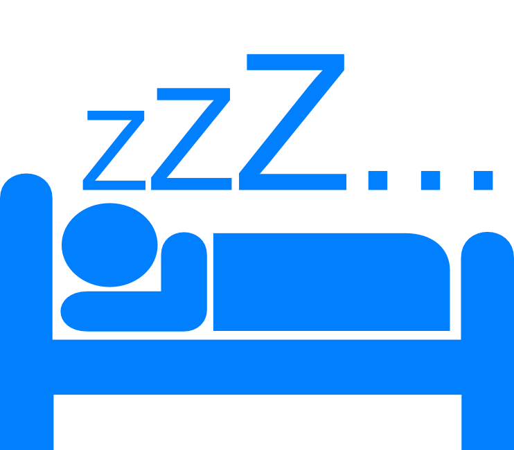 Person sleeping with Zs above them