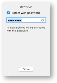 Parallels archive add password