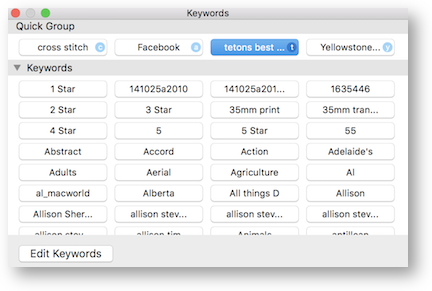 Photos keyword manager