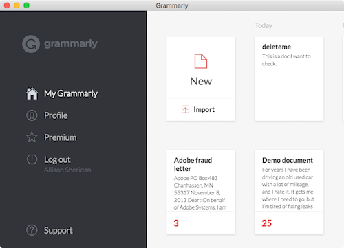 Grammarly desktop app