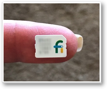 project fi card on my fingertip