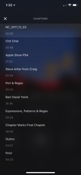 NosillaCast chapters in Pocket Casts