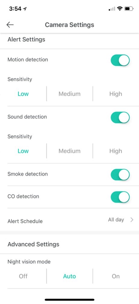 Wyzecam Settings