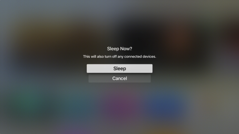 Apple TV Sleep Now