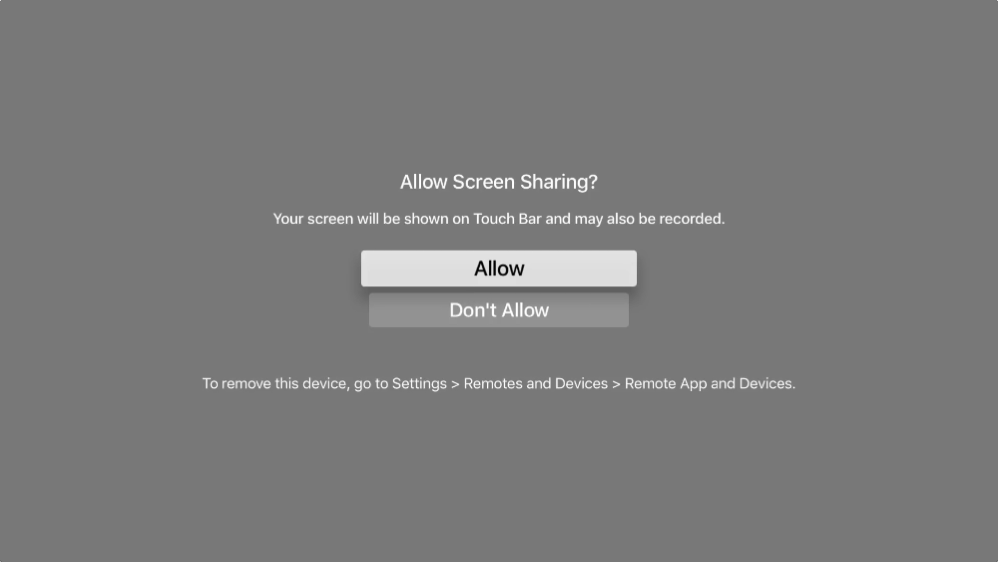 Apple TV allow screen sharing