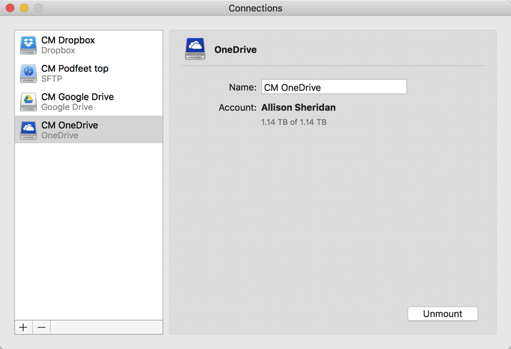 CloudMounter with four virtual drives