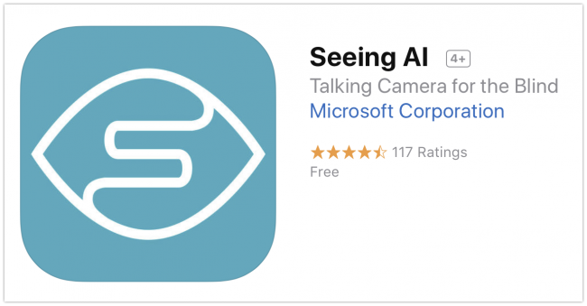 Seeing AI in the App Store
