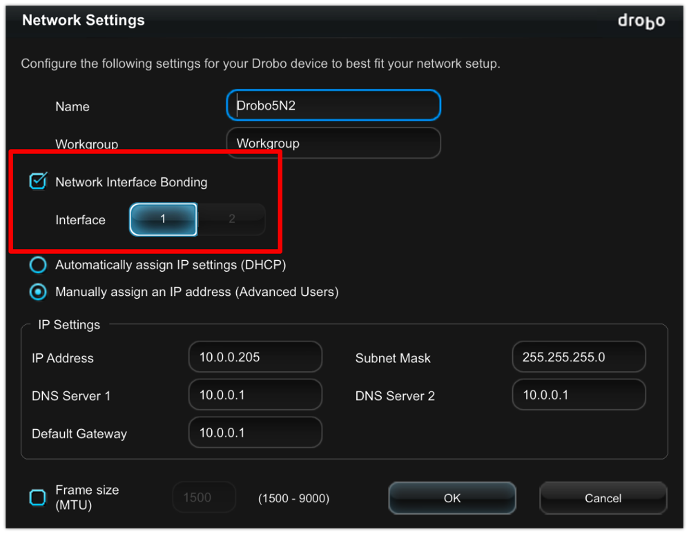 Drobo 5N2 Network Interface Bonding