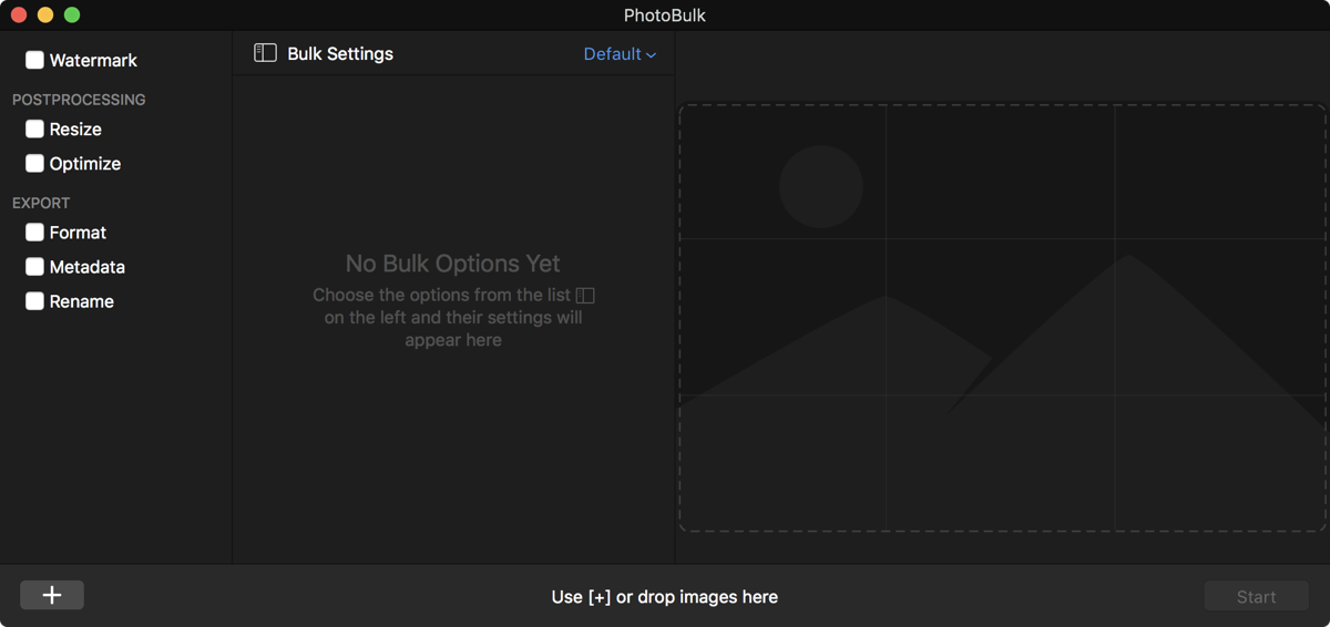 PhotoBulk before customization