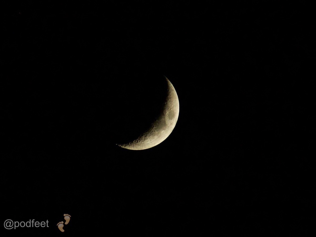 sliver of the moon with a watermark
