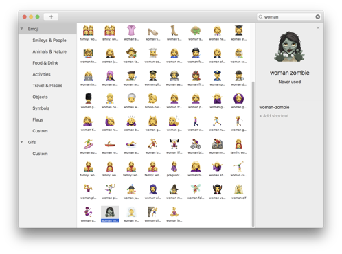 Rocket browse and search emoji