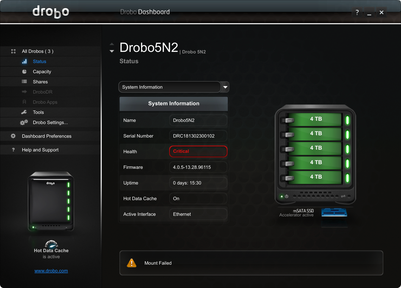 Drobo Critical failure