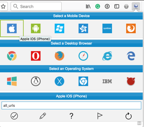 Firefox user agent extension