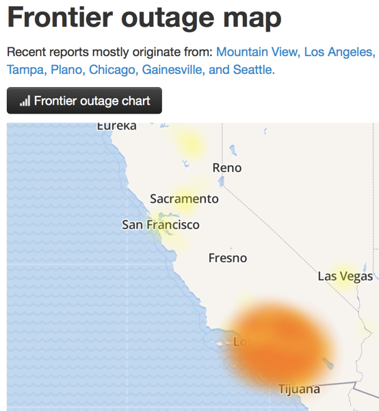 Frontier Outage map