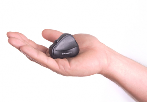 swiftpoint gt mouse tiny in a woman's hand