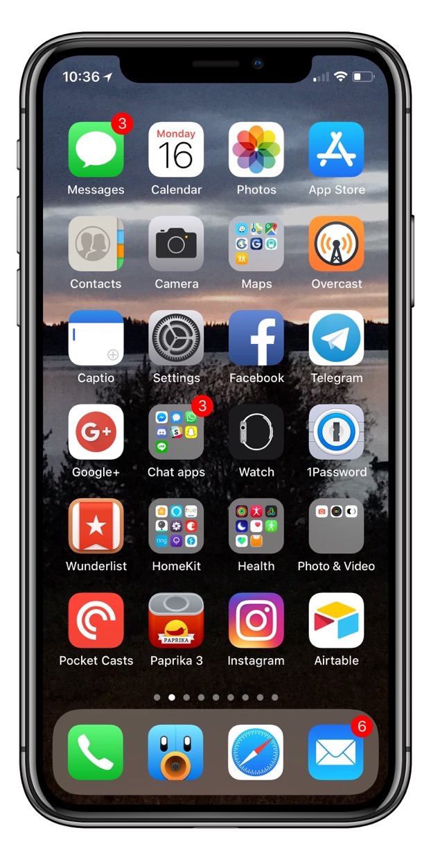 IphoneX screen with frame