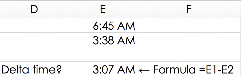 Excel subtracting time