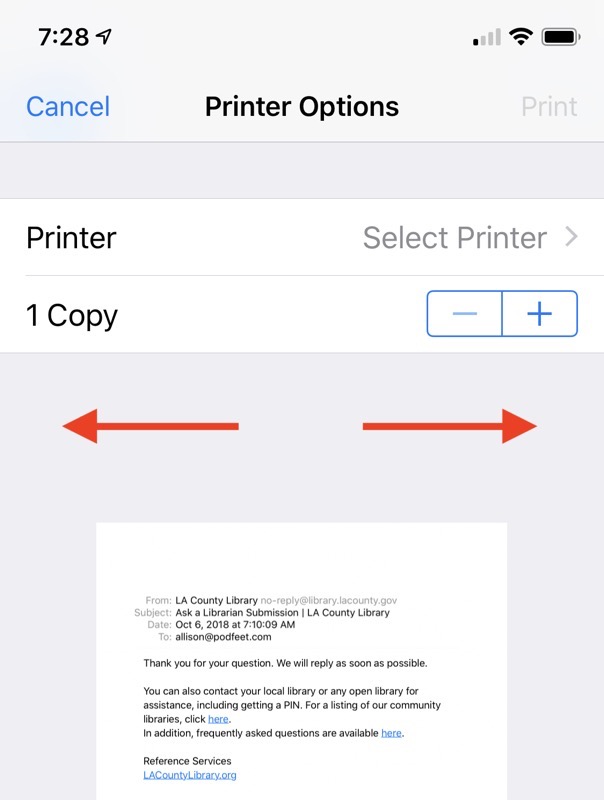 01B Markup printer menu