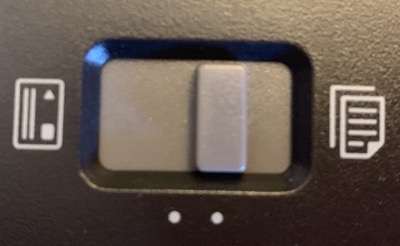 Epson ES 300W mysterious business card toggle