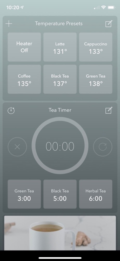 Ember temperature setpoints