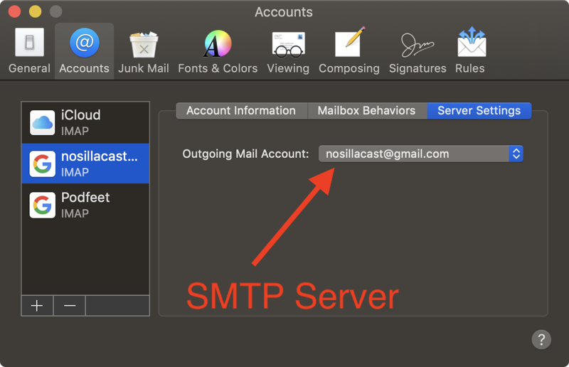 Smtp server settings