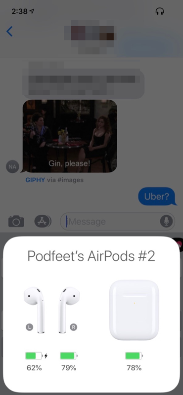 AirPods 2 connected