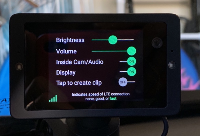 Owl Car Cam on screen controls