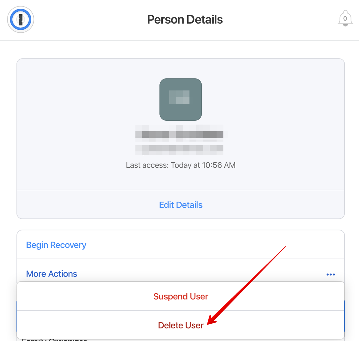 1Password Delete User