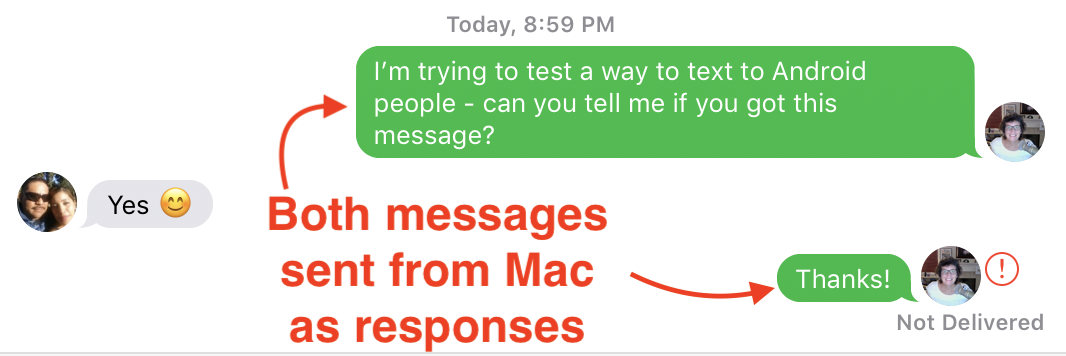 Green bubble fail in Messages