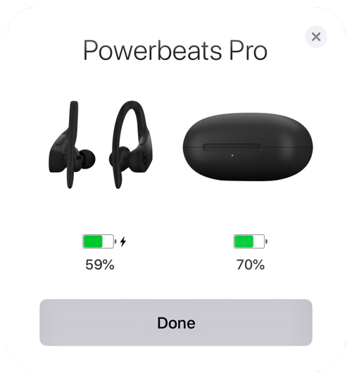 Powerbeats Pro Showing Charge in iOS