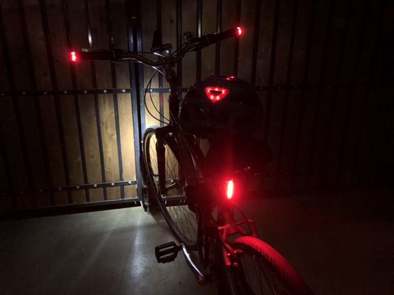 Joes bike all lit up