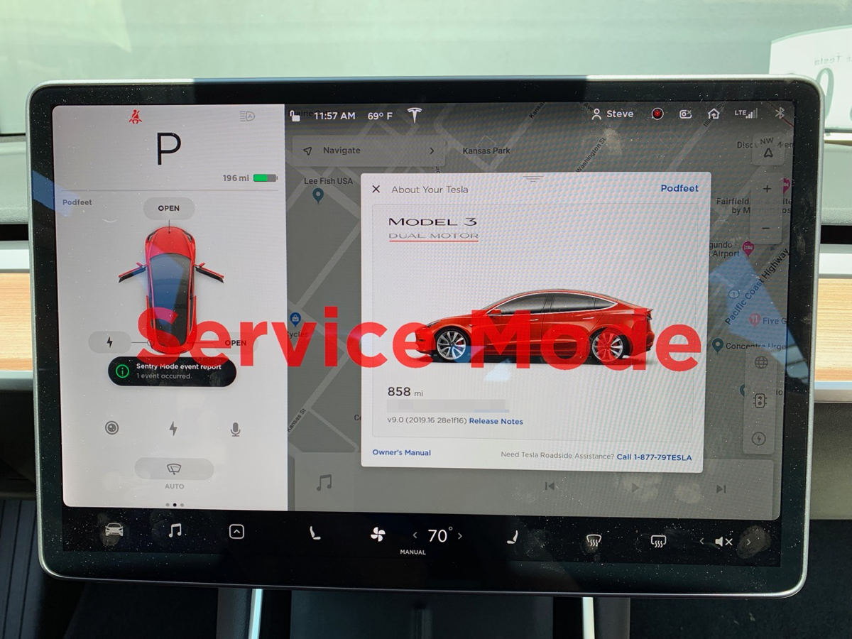 #title# Tesla Model 3 in Service Mode