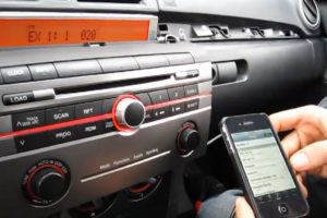 Car stereo in dash