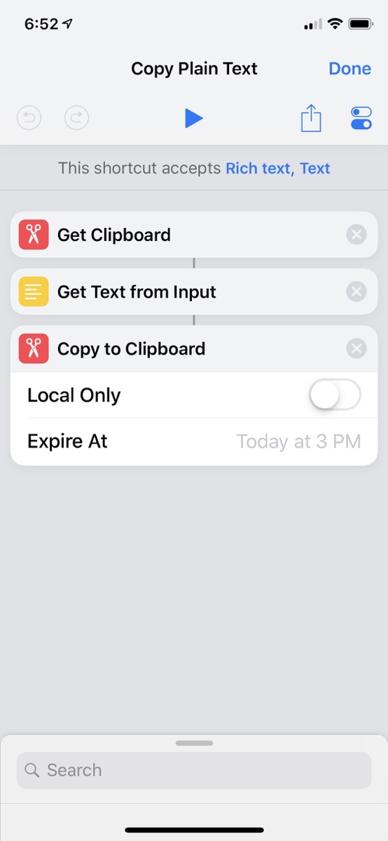 Copy plain text shortcut