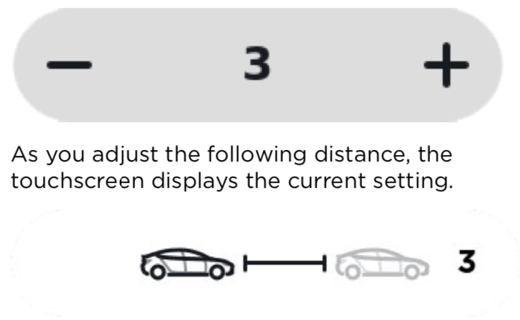 Tesla time based distance setting