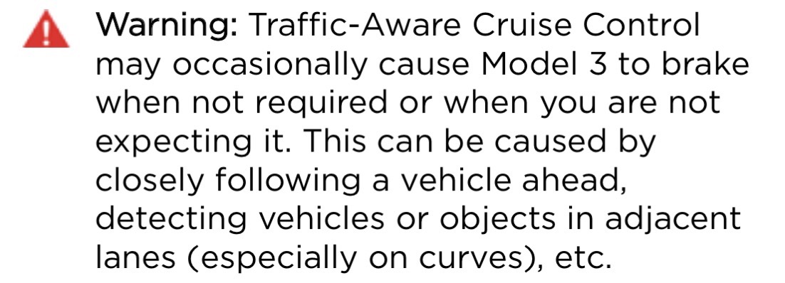Tt self driving warnings